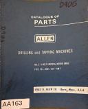 Allen-ALLEN Drilling and Tapping Part Manual, Model\'s VB VCF VDW VMT-VB, VCF, VDW, VMT-01